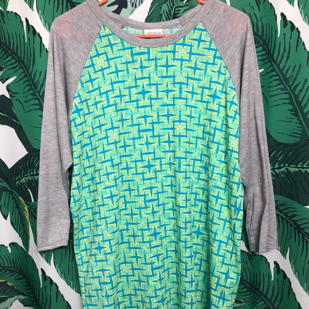 Lularoe Randy Green Blue Diamond Print xl